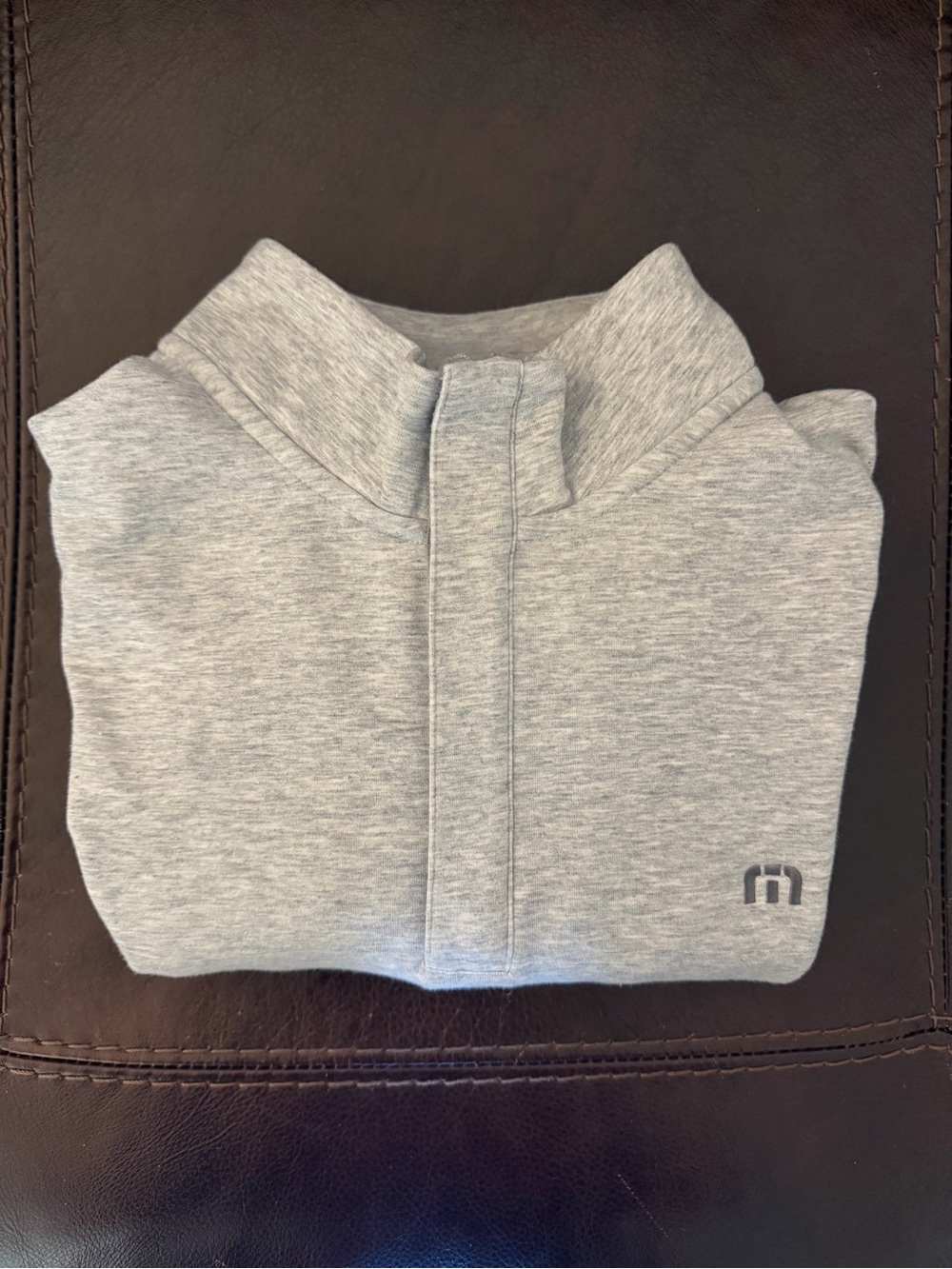 Travis Mathew Gray Pebble Beach Cotton Quarter Zip, Men’s Size Small